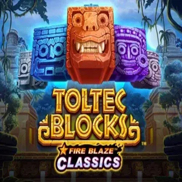Fire Blaze: Toltec Blocks online game logo by Rarestone Gaming on privescasino.com